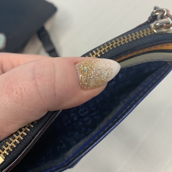 Kate Spade New York Laurel Way Bitsy Card Case W/Keyring Bonita Stripe - Picture 8 of 8